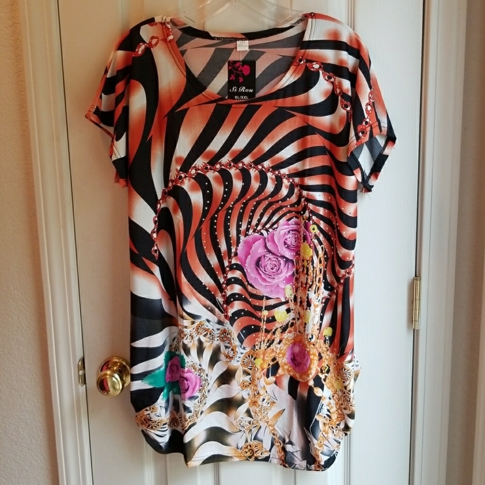 Women's Multicolor Zebra Print Blouse